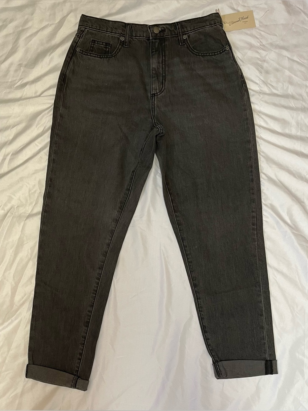 Universal Thread Mid Rise Boyfriend Jeans Gray NWT Size 2 26R 100% Cotton